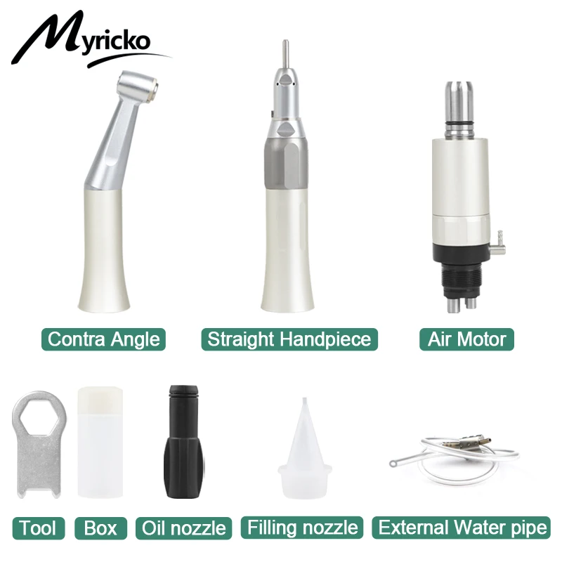 Dental Low Speed Handpiece Straight Hand Piece Contra Angle External Air Motor Fx Tiny Style Dentist Tips Teaching Model