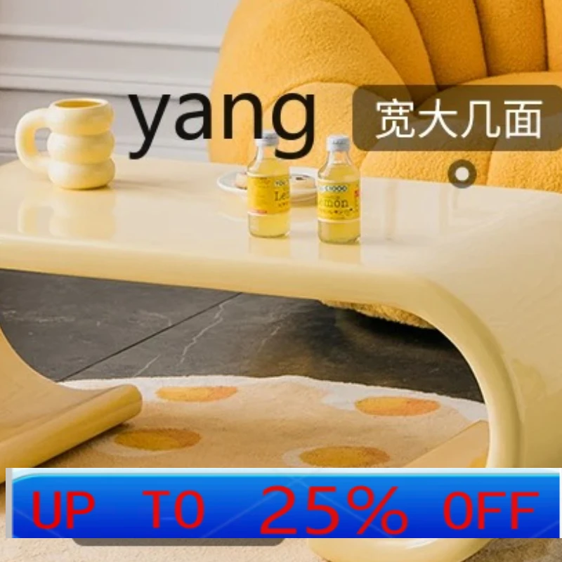 

LMM Cream Style Coffee Table Home Living Room Modern Small Apartment Tea Table Simple Storage Side Table