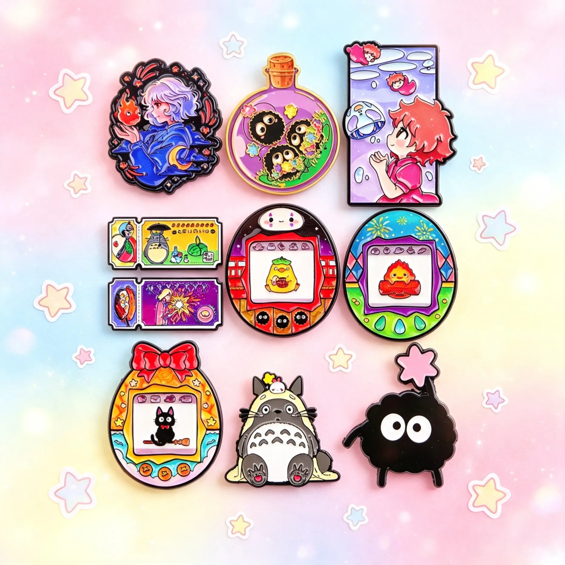 Healing Anime Series Enamel Pin Souvenir Lapel Bag Pins Kawaii Cartoon Badges on Backpack Brooch for Cosplay Jewelry Gift Friend
