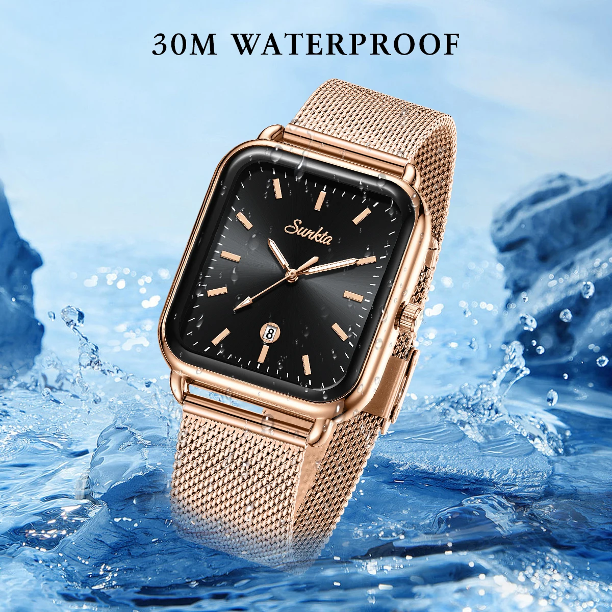 SUNKTA Top Brand Men Watch For Women Calendar Quartz Woman Watch Waterproof Luminous Watches Simple Fashion Elegant Ladies Clock