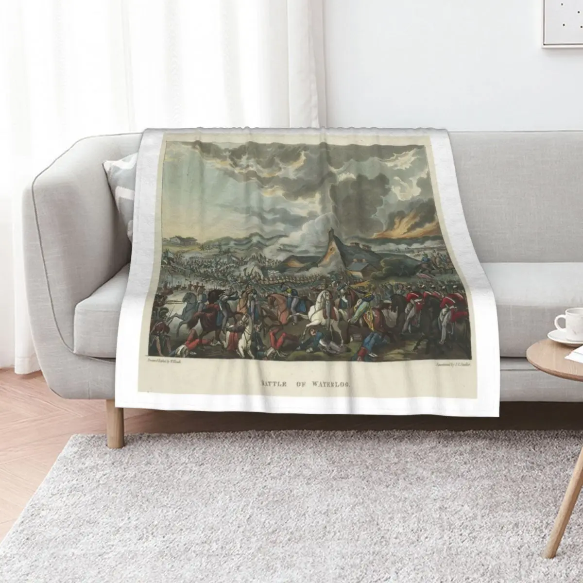 

The Battle of Waterloo - La Haye Sainte & Hougoumont Throw Blanket Cozy Home Blanket Gift for Christmas Holiday