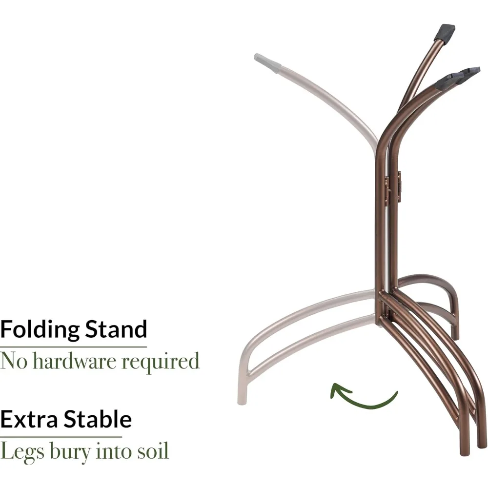 حمام الطيور النحاسي مقاس 20 بوصة مع قاعدة ألومنيوم متينة لتزيين الحديقة بلمسة نهائية برونزية #3