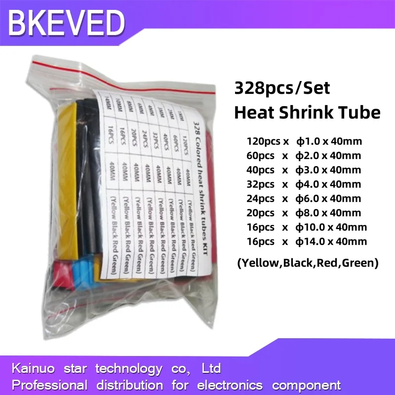 328pcs/Set Heat Shrink Tube Polyolefin Shrinking Assorted Insulated Sleeving Tubing Wrap Wire Cable Sleeve Kit