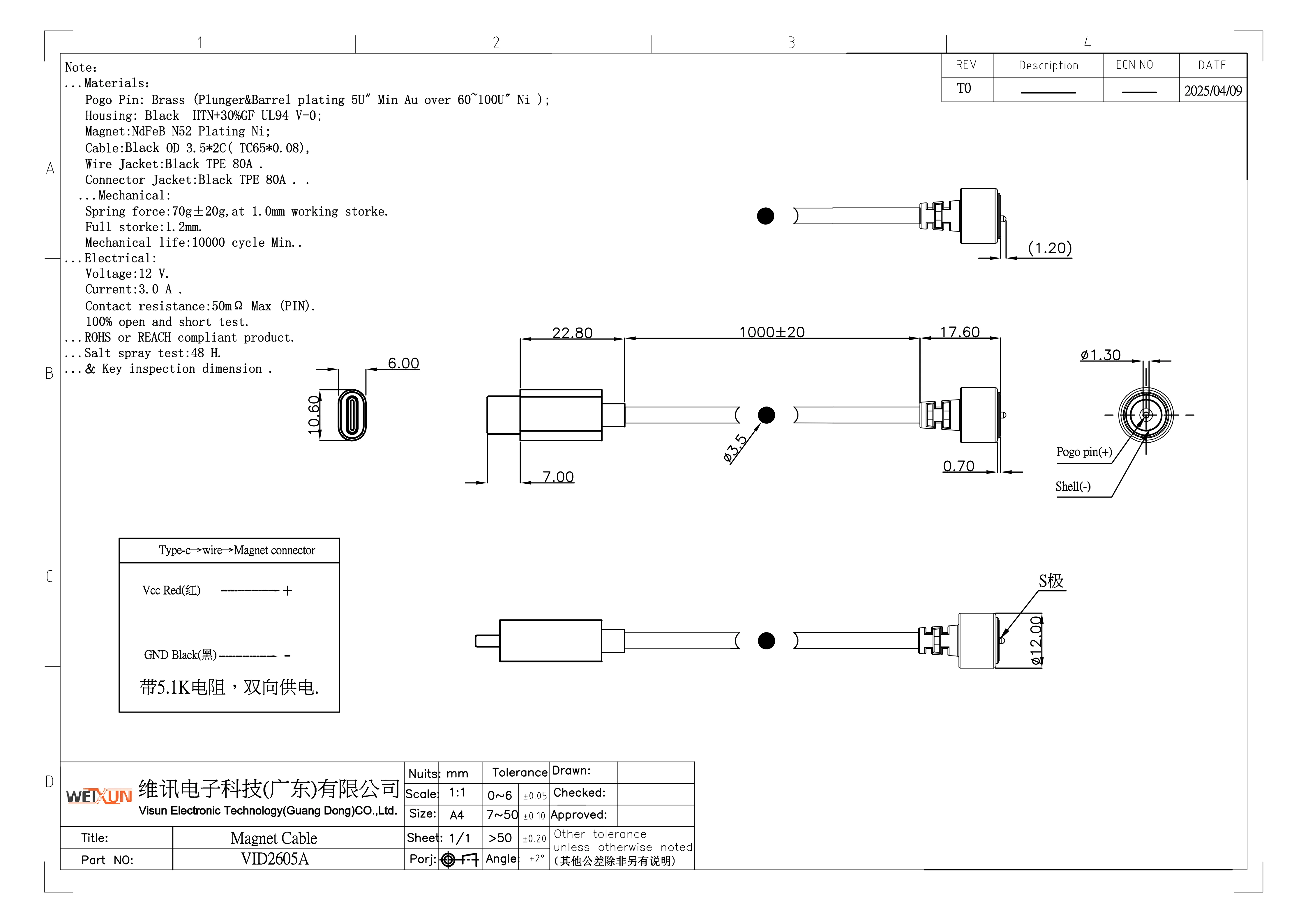 Magnetisches Pogo-Pin USB-C-Kabel Federbelasteter Typ-C 2 4 6 Positionen Steckverbinder Strom- und Datenübertragung für Smartwatch Schönheit & Gesundheit – Detail 18
