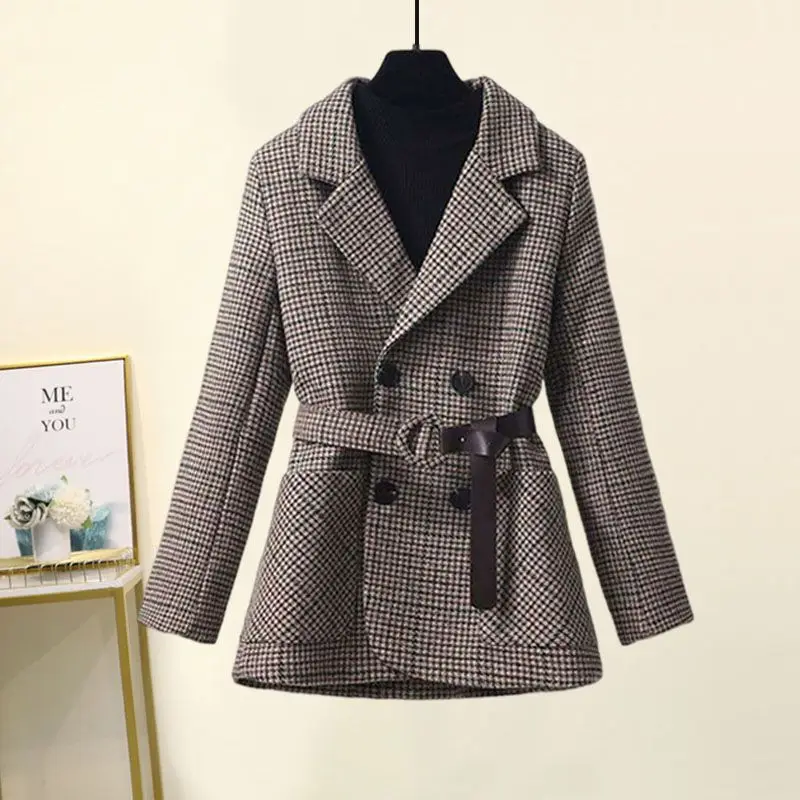 Estilo coreano cinto decoração jaqueta vintage blazer reunido calças casuais de duas peças elegantes calças de escritório feminino terno