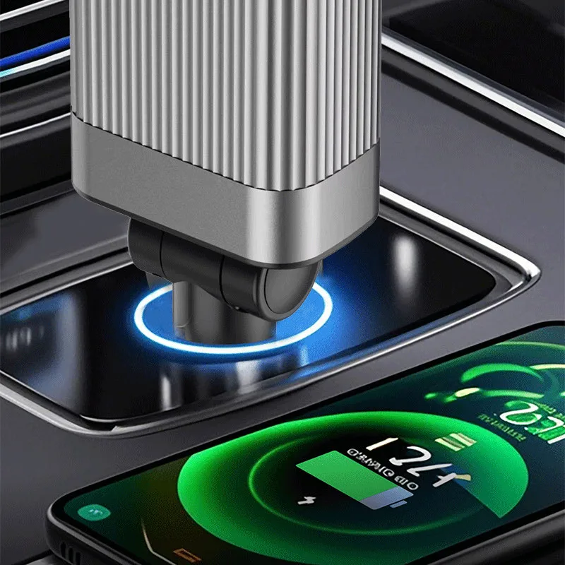 سيارة بلوتوث 5.3 FM الارسال USB PD المزدوج نوع C كابل شحن سريع مهايئ شاحن سيارة يدوي دعوة راديو السيارة FM المغير