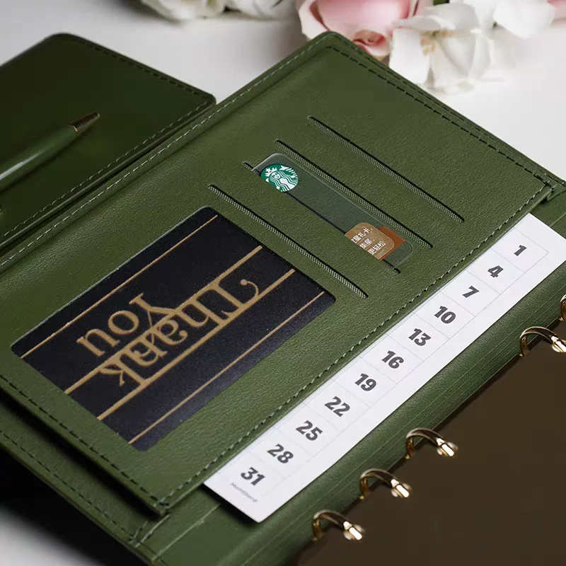 Makeasy Refillable Scrapbook Amazing Solid Color Cover Notebook A5 A6 Ring Biner Notebook With 2025 Calendar