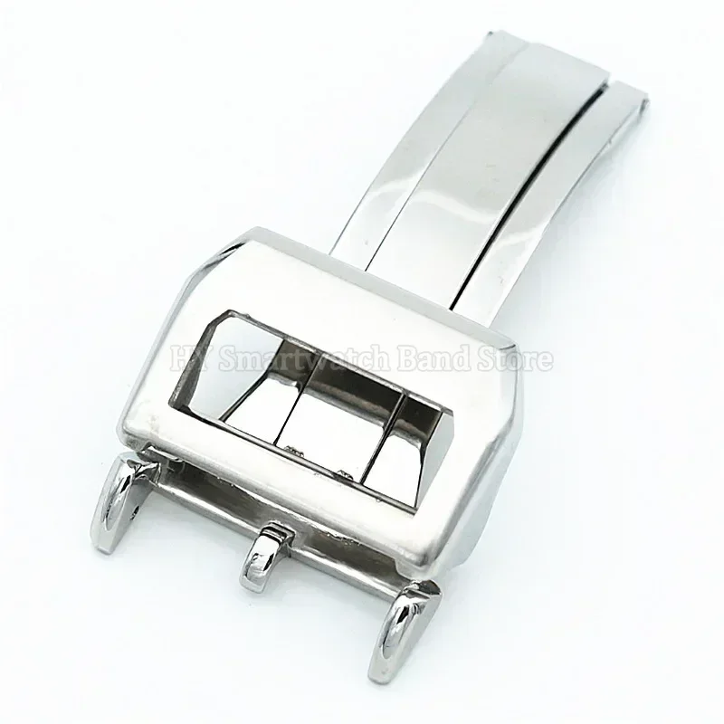 18 ミリメートルステンレス鋼折りたたみバックル IWC 時計バンドクラスプアクセサリー固体金属バックルシルバーレザーリストバンドクラスプ