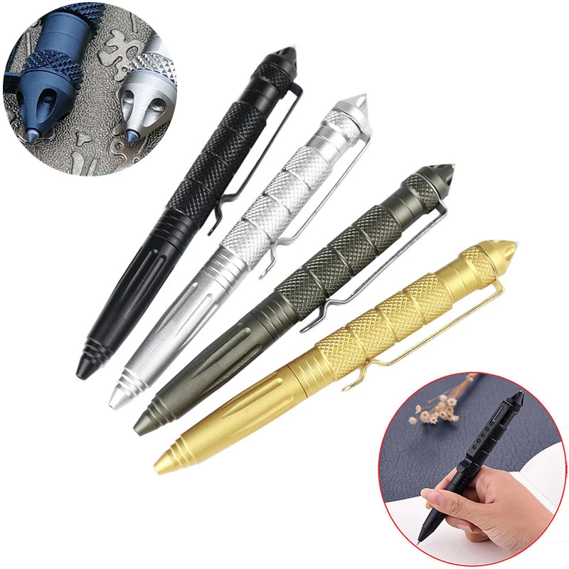 Multifunctional Metal Tactical Pen Anti Skid Emergency Glass Breaker Self Defense Supplies Security Protection EDC Multitool