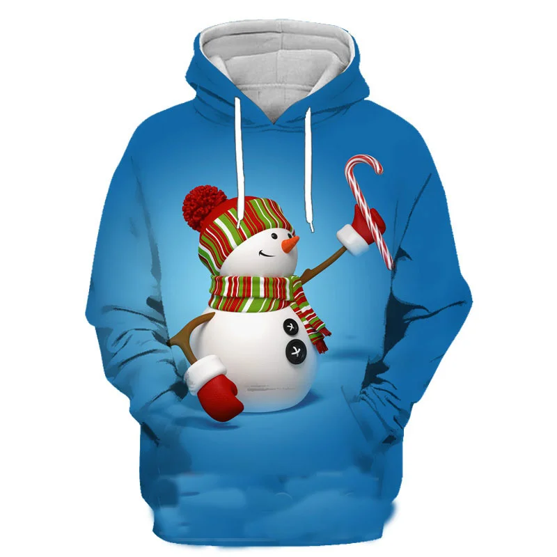 Pop 3D Christmas Tree Snowman Xmas Printing Hoodies For Men Children Fashion Funny Hooded Hoody Women Cute Harajuku Hoodie Tops