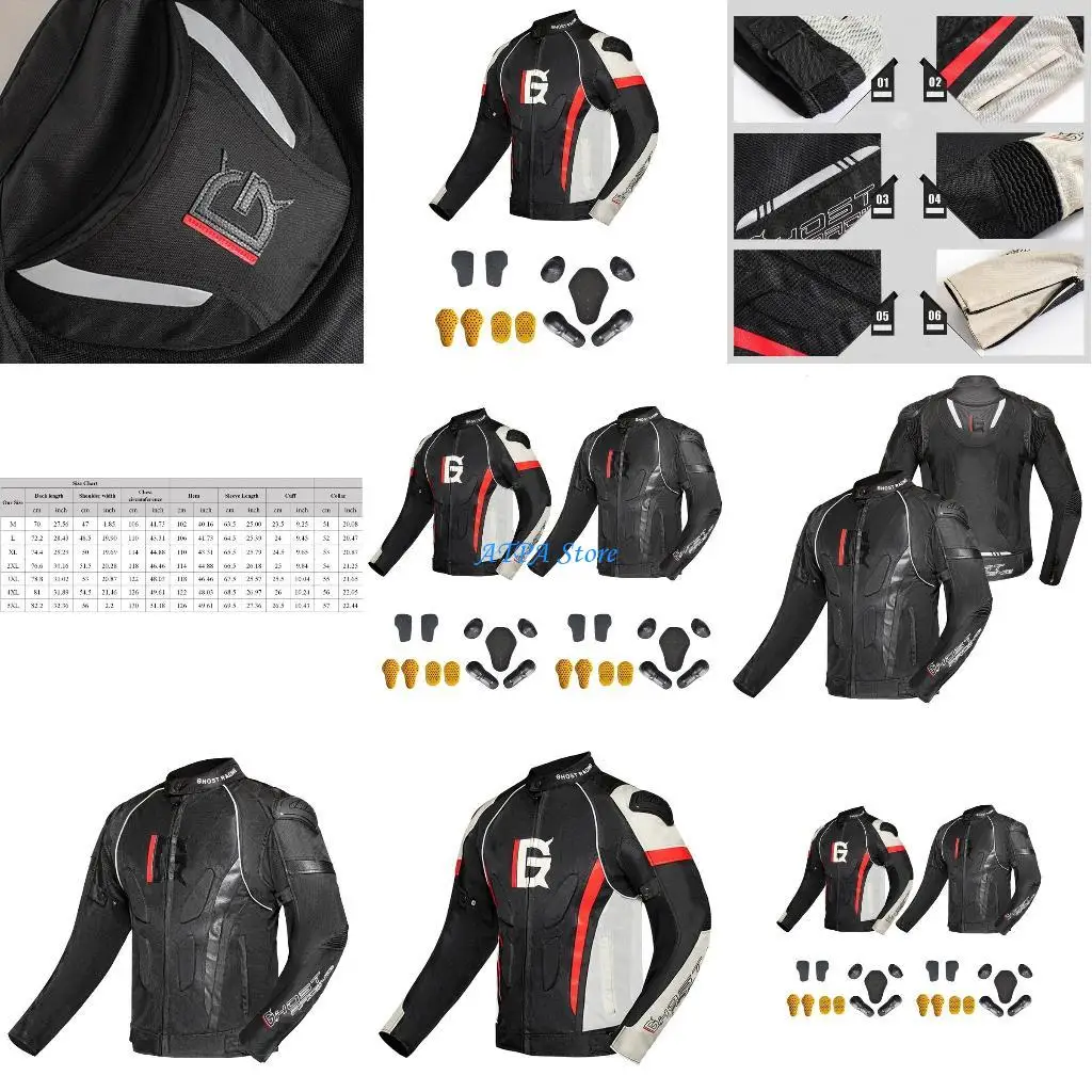 

U13C Summer Motorcycle for Jacket Men's Breathable for Jacket Mesh Riding for Ja