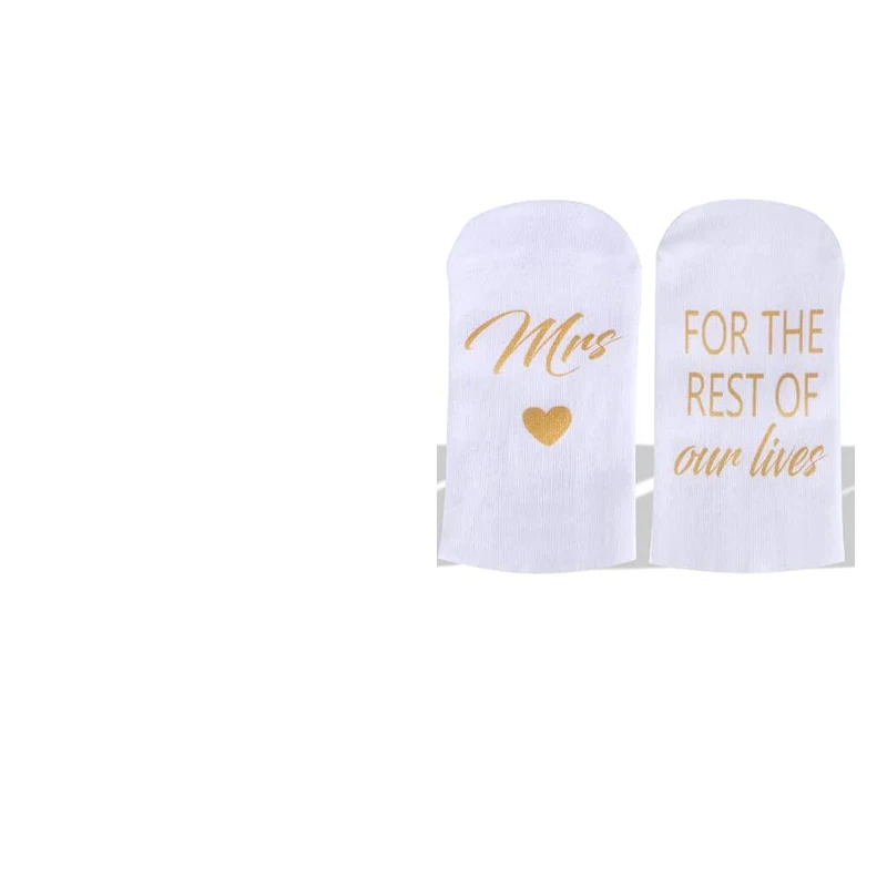 Engagement Wedding Bridal Shower getting married Anniversary Bride Groom Mr Mrs Valentines Day sock Newlywed couple Gift present