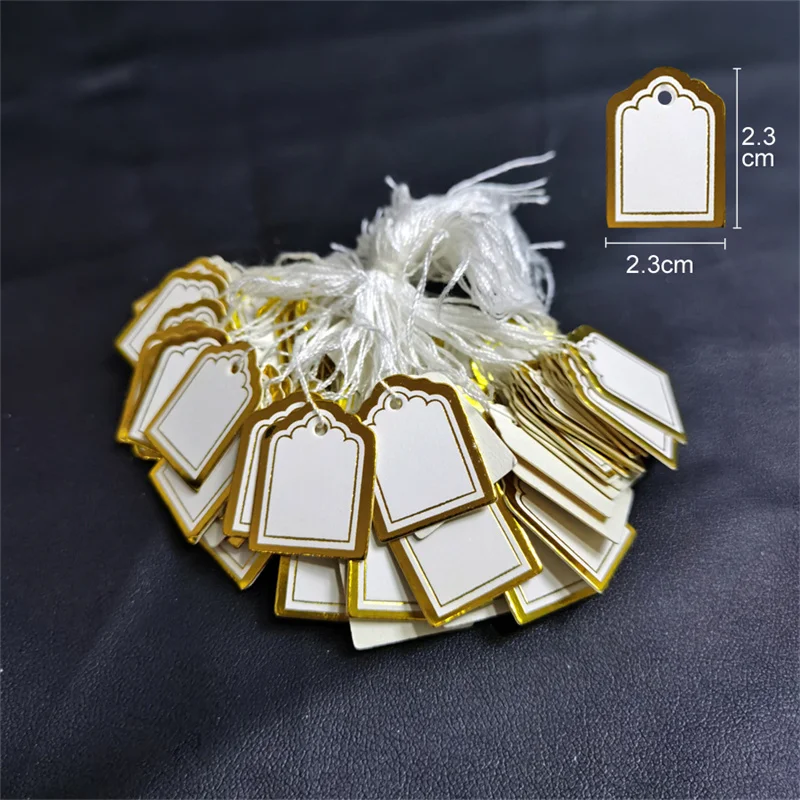 100pcs Jewelry Price Tags Handwritten Labels with String