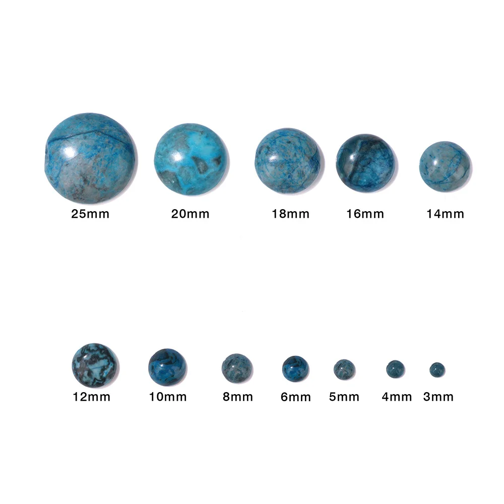 10pcs/Pack Blue Orchid Stone Natural Stone Cabochons 3/4/5/6/8/10/12/14/16/18/20/25mm Round Flat Back Cabochon For Diy