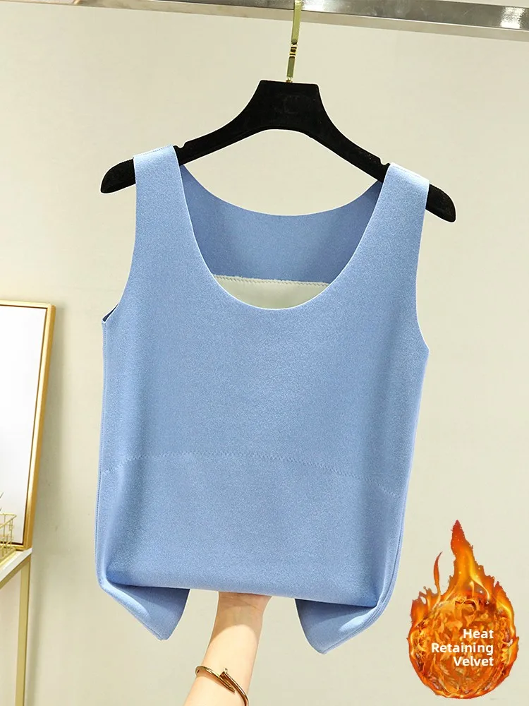 เสื้อกั๊กอุ่นสำหรับผู้หญิง ฤดูหนาว คอกลม ผ้าเนื้อนุ่ม สวมใส่เป็นเสื้อตัวใน สีพื้น กระชับรูปร่าง แบรนด์ July Deer