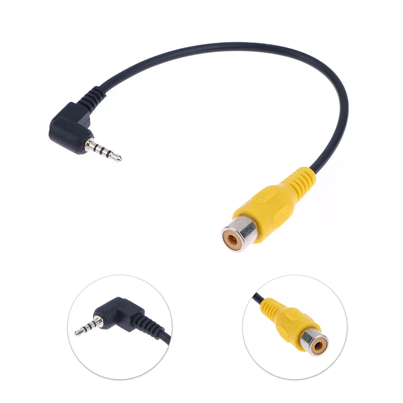 Adapter 2.5mm av in Video Cable av Jack Male Plug to Rca Female Cable for Gps and Rear Camera Accessories