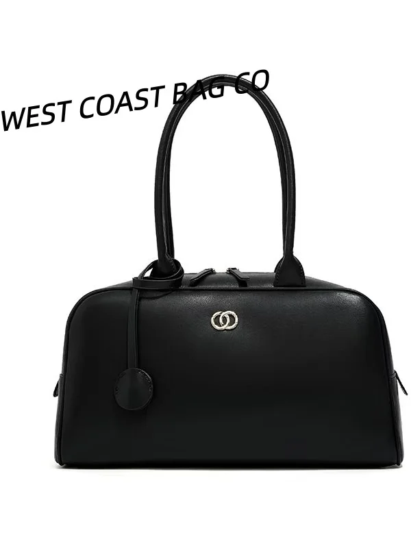 Simplified Small Fragrance Style New Frosted Bowling Bag Women's 2026 Suede Handbag Simple Atmosphere Commuting Single Should...