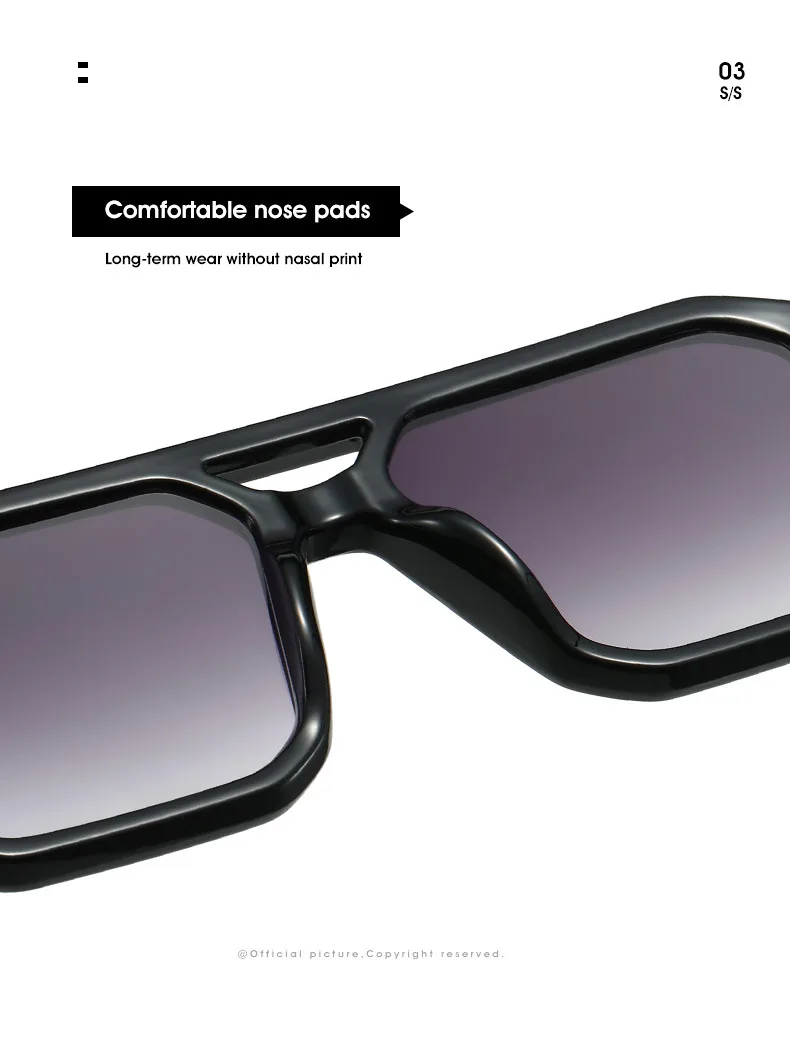 Neue Vintage Quadratische Sonnenbrille für Damen und Herren Marken-Rechteck-Sonnenbrille Ovale Brillen für Männer und Frauen – Detail 9