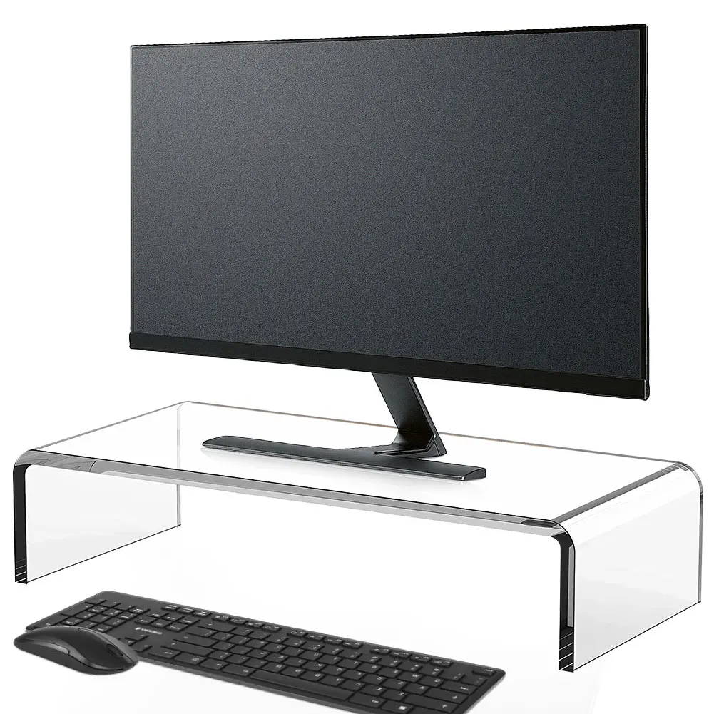 

Acrylic Monitor Stand Clear Monitor Riser Desk Laptop Stand Riser for Home Office Printer TV Screen Keyboard Storage