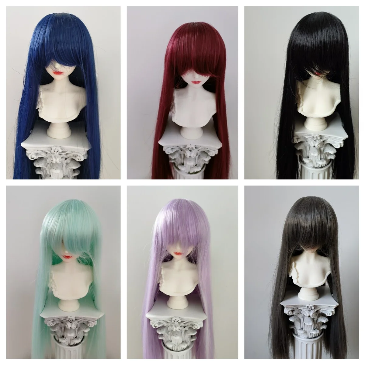 

(На заказ) 1/3 1/4 1/6 1/8 кукольный парик для куклы 60/45/30 см Bjd SD, длинные прямые волосы с необрезанной челкой, аксессуары для кукол, без куклы