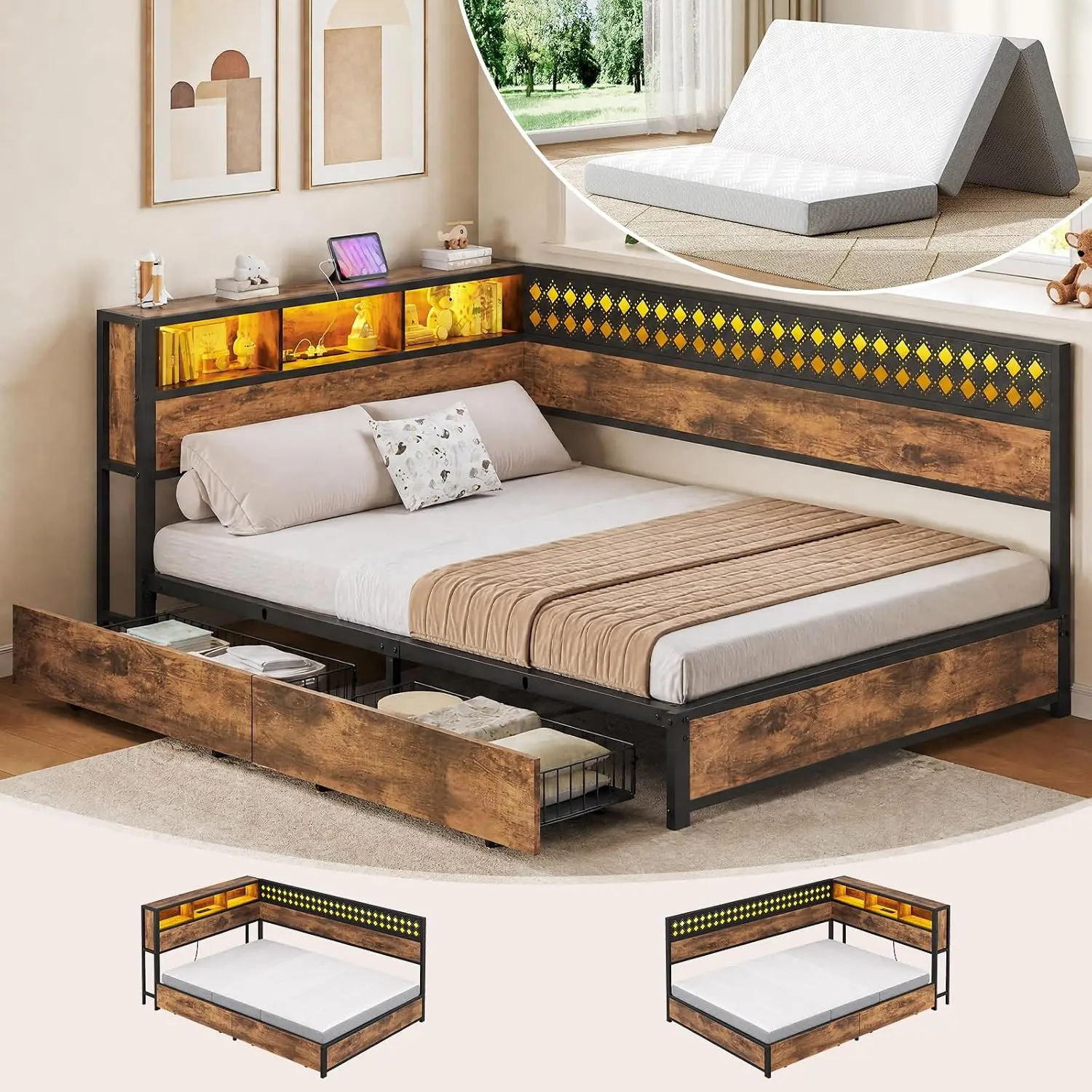 Corner Bed Frame 4