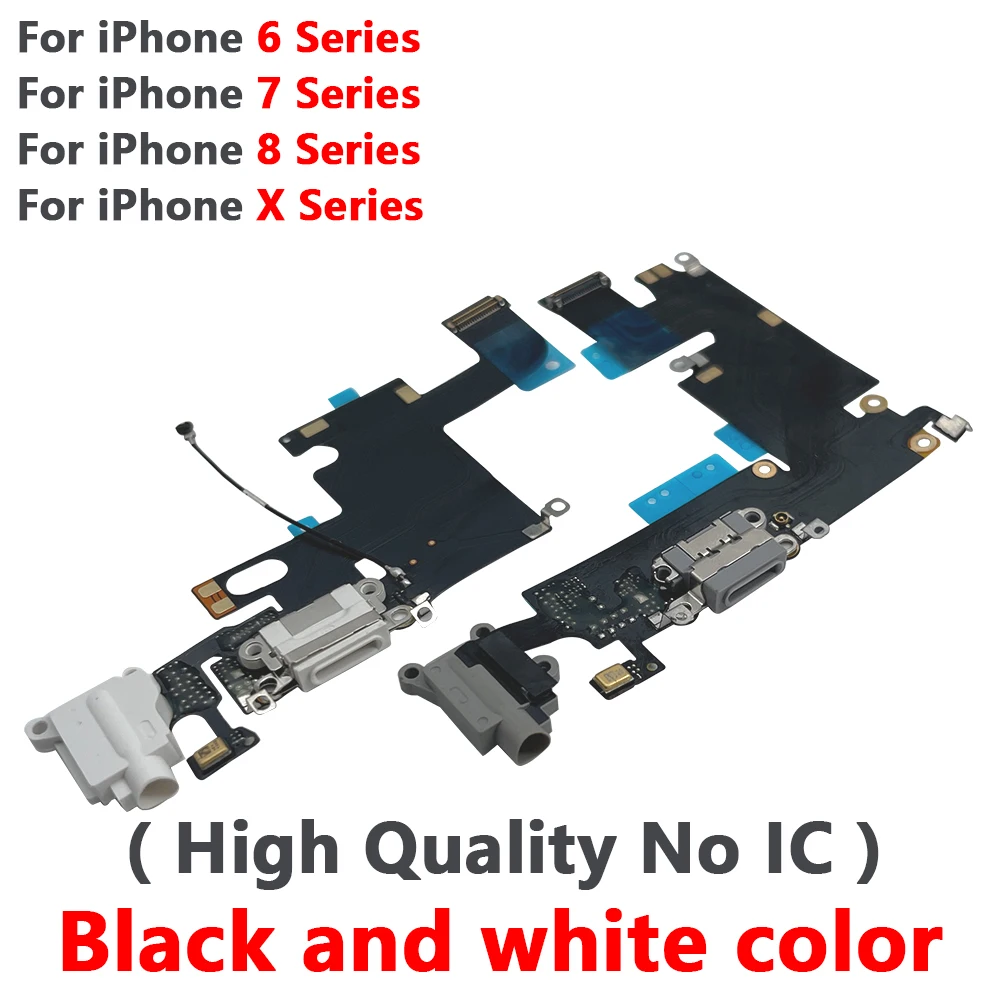 For iPhone 6 6S 7 8 Plus X XR XS Max Charger Charge Hole Charging Dock Connector Flex Cable Lightning Port Board With Microphone