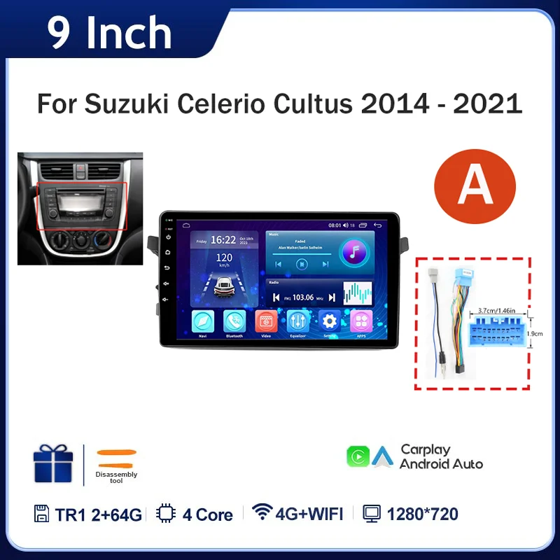 Voor Suzuki Celerio Cultus 2014 - 2021 Autoradio Android Multimedia Speler Gps-navigatie Carplay Scherm Auto Stereo
