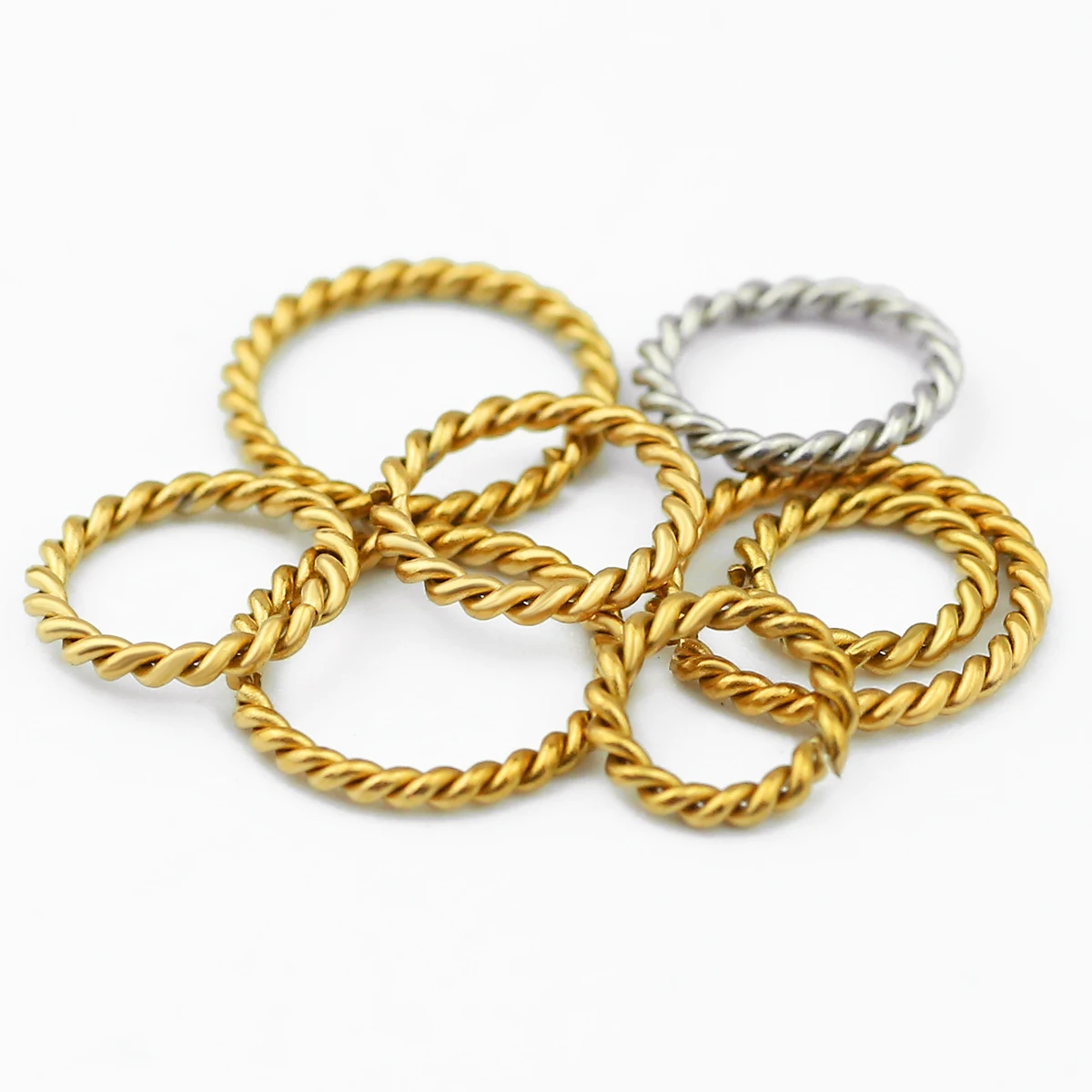 8-12mm Edelstahl-Drahtspulen in Gold/Stahlfarbe für Handgemachten DIY-Schmuck, Halsketten, Anhänger und Accessoires
