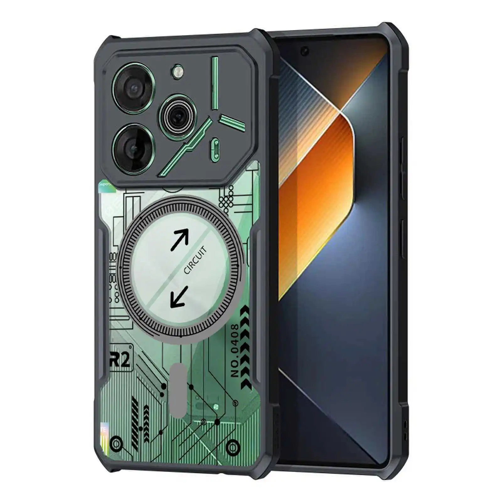 Transparent Phone Case For Tecno Pova 6 5 4 Pro Neo 3 2 Li7 Li9 Shock Fall Prevention Acrylic Case 3.Circuit