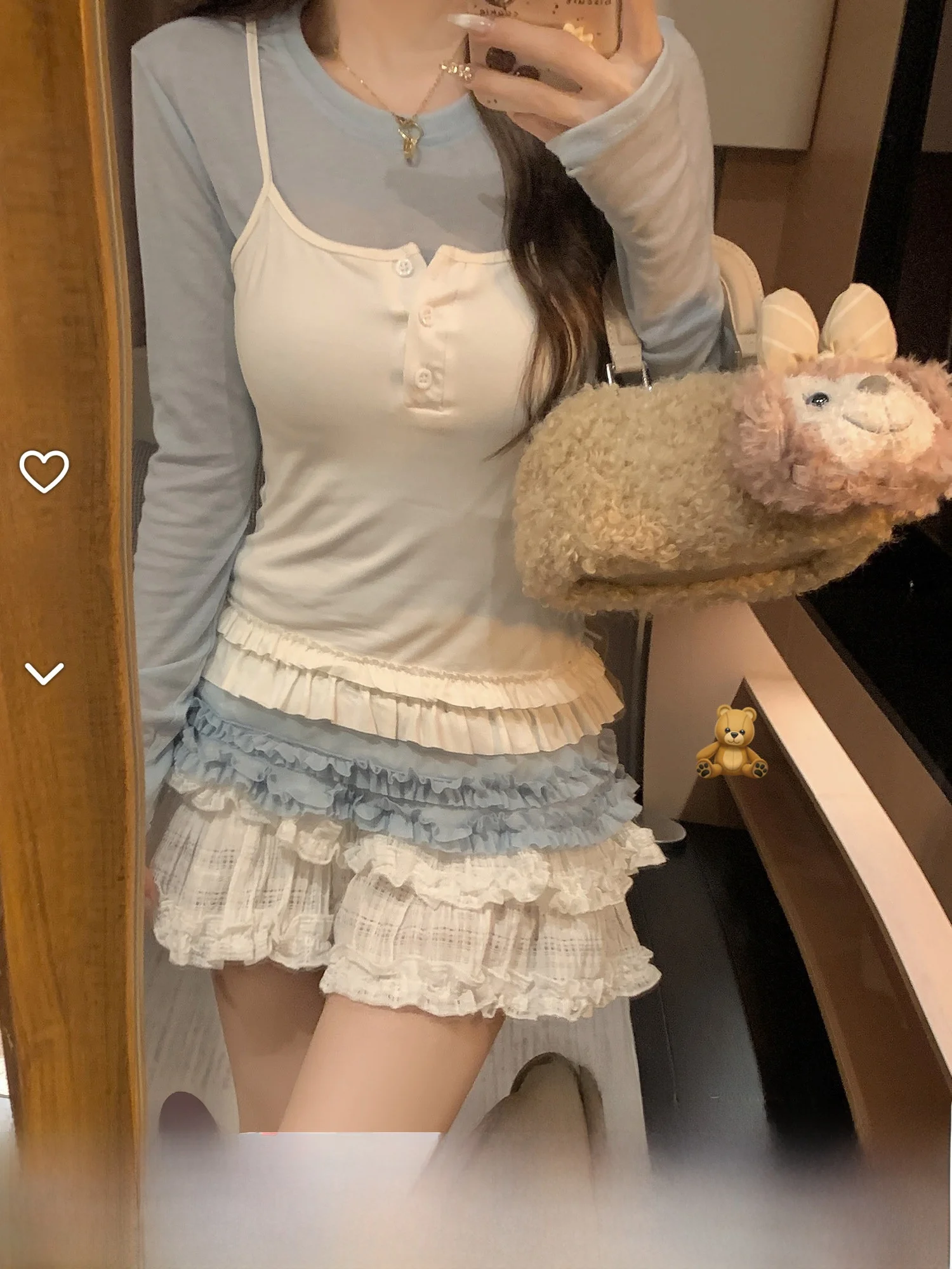 

Комплект DDXZ: Вечерний корейский костюм-двойка с эффектом омоложения, топ на бретельках с уникальным дизайном и кружевной отделкой, длинный рукав, для женщин