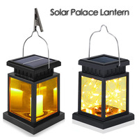 Outdoor Solar Garden Hanging Candle Lights Retro Palace Lantern Lamps Landscape Decor Lighting Floor Balcony Yard Soar Lights