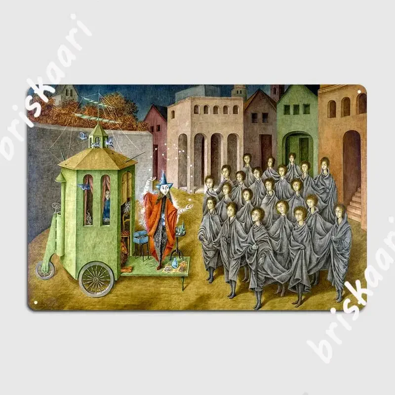 Remedios Varo The Juggler The Magician Metal Plaque Poster Classic Wall Decor Living Room Pub Tin Sign Poster