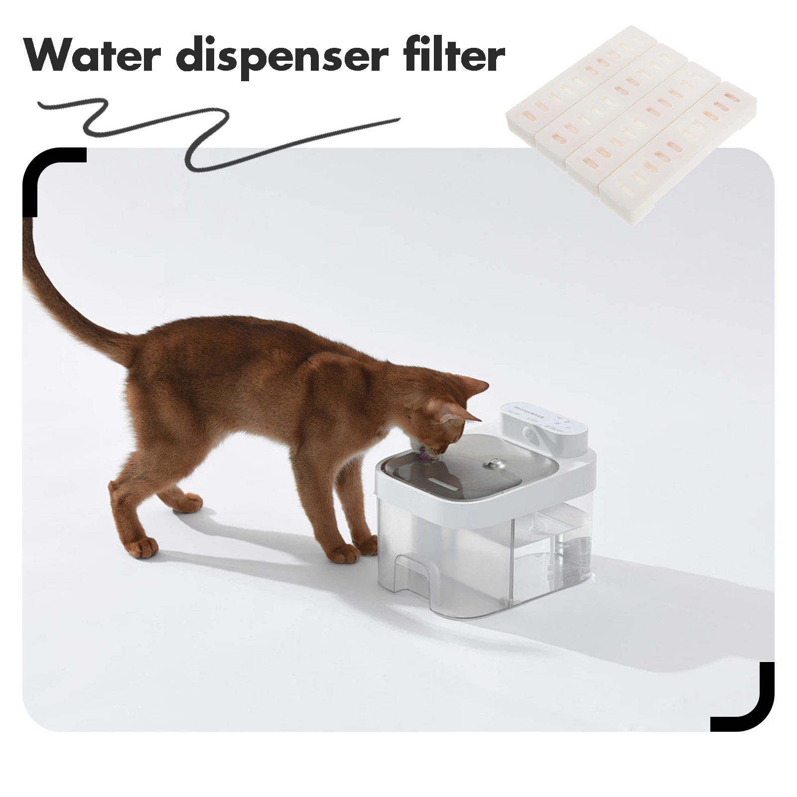 

4 Pcs Water Dispenser Filter Strainer Filters for Cat Fountain Pet Replacement Plastic Fountains