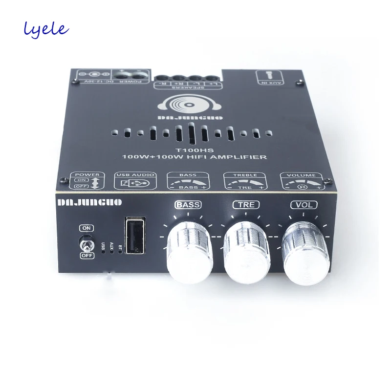 

Lyele 100W*2 TPA3221 Chip 2.0 Channel Bluetooth Amplifier Board High Fidelity Stereo Amplifier With Treble And Bass Adjustment