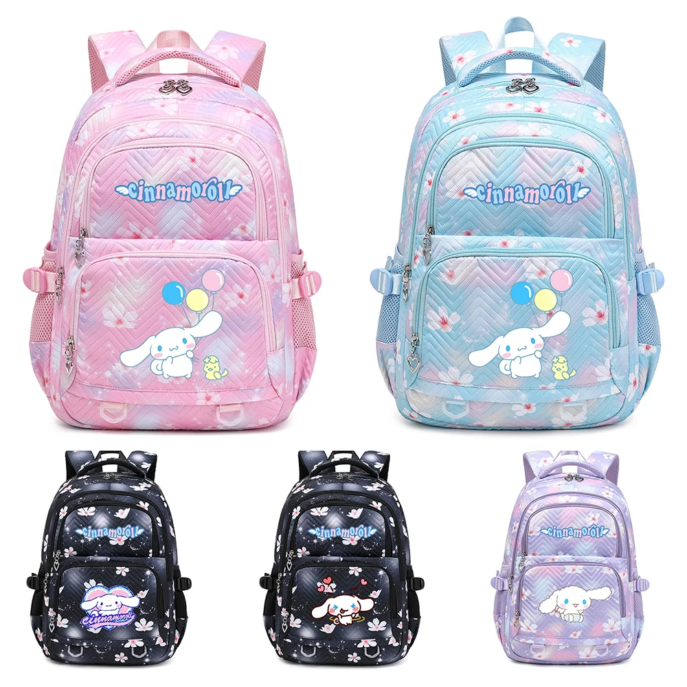 

Cinnamoroll Exquisite Floral Fasion Women Backpack Female Portable Waterproof Travel Bag Teenage Girls Students Bookbag Mochila