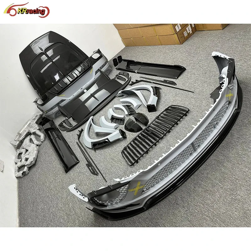 MSY نمط قطع غيار السيارات طقم هيكل من ألياف الكربون الجزئية الجافة مع غطاء محرك السيارة العادم لمجموعة Bentayga 2020 + الكربون #3