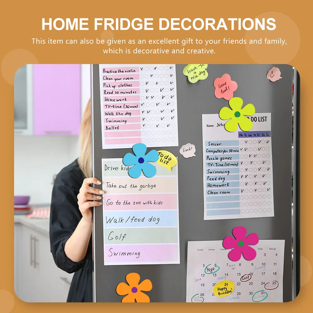 

24 Pcs Fridge Magnet Decorative PVC Craft Home Kitchen Refrigerator Magnets Flower Sticker Practical Long Lasting Use