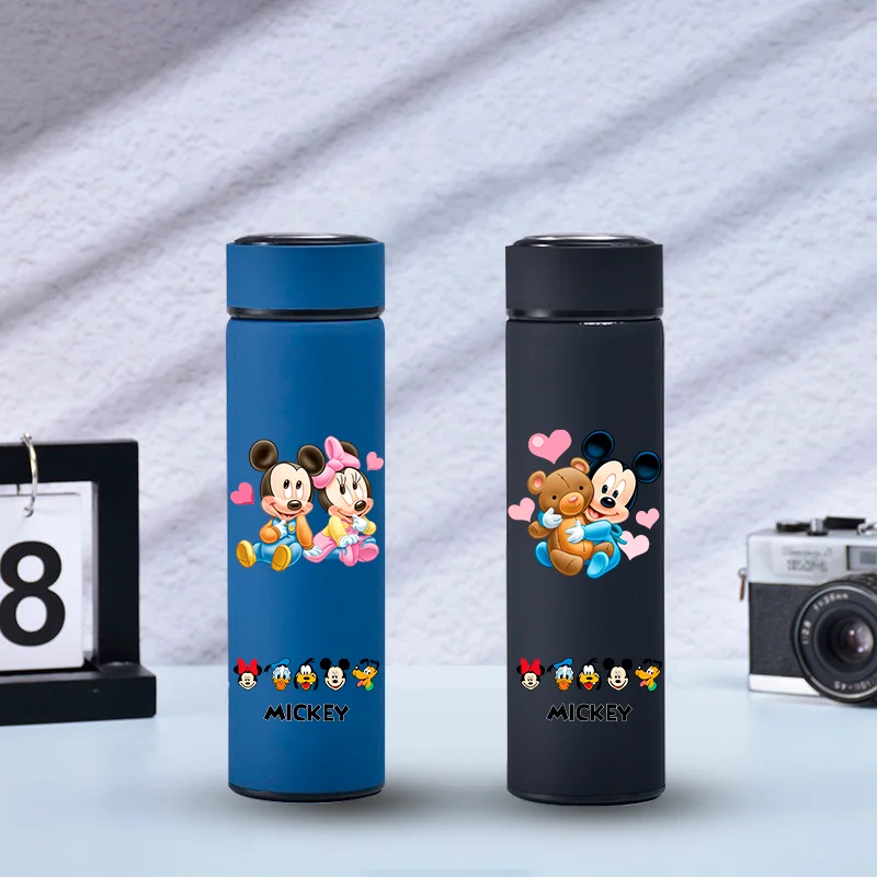 500ML Mickey Mouse Cartoon Stainless Steel Insulated Cup Portable Sports Water Bottle Student Outdoor Leak Proof Water Bottle