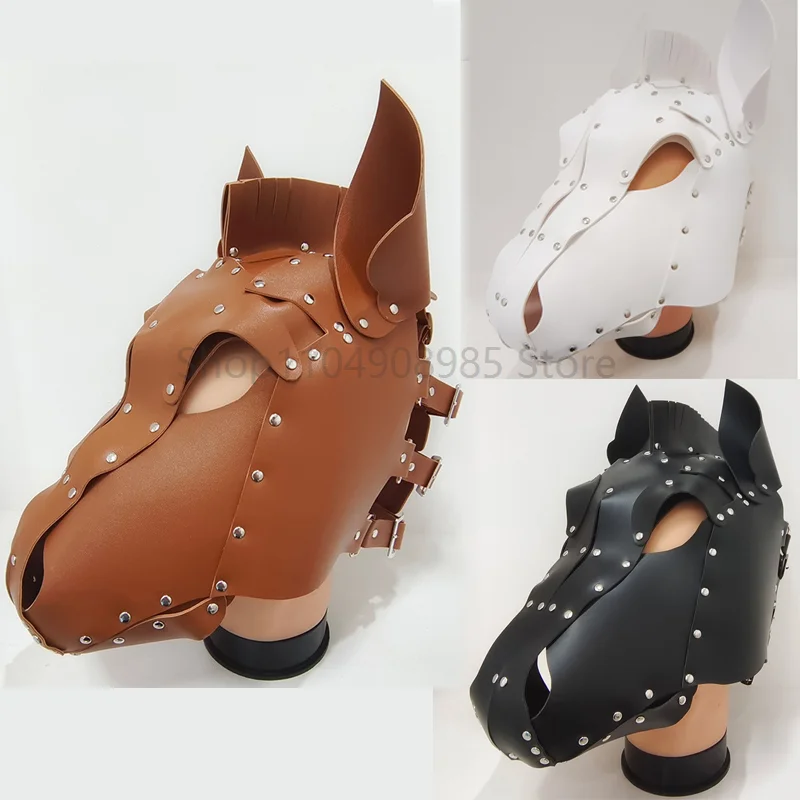 

Steampunk Style Leather mask Horse Head Cover Masquerade Prom Role-Playing Costumes Props Face Decorative