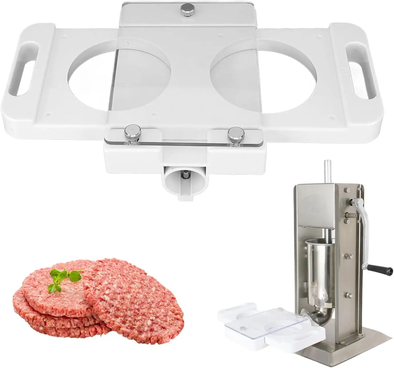 

Регулируемая форма для приготовления гамбургеров с 5 насадками для гриля, фарш-бургеров и слайдеров — совместима с мясорубками