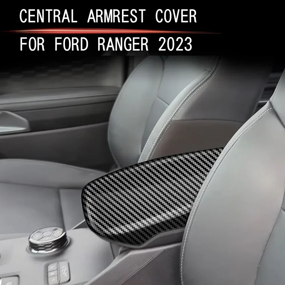 

For Ford Ranger 2023+ Car ABS Central Armrest Box Cover Panel Trim Decoration Carbon Fiber Auto Accessories