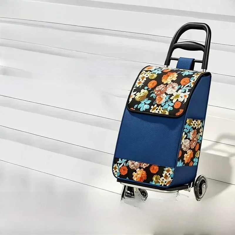 portable-folding-lightweight-shopping-cart-vegetable-buying-hand-pulled-stacking-home-use-elderly-people's-hand-push-cart