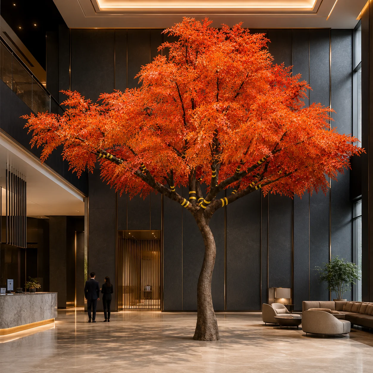 Large Fiberglass Artificial Maple Tree for Hotel Lobby Mall Restaurant-Christmas & New Year Wedding Decorations