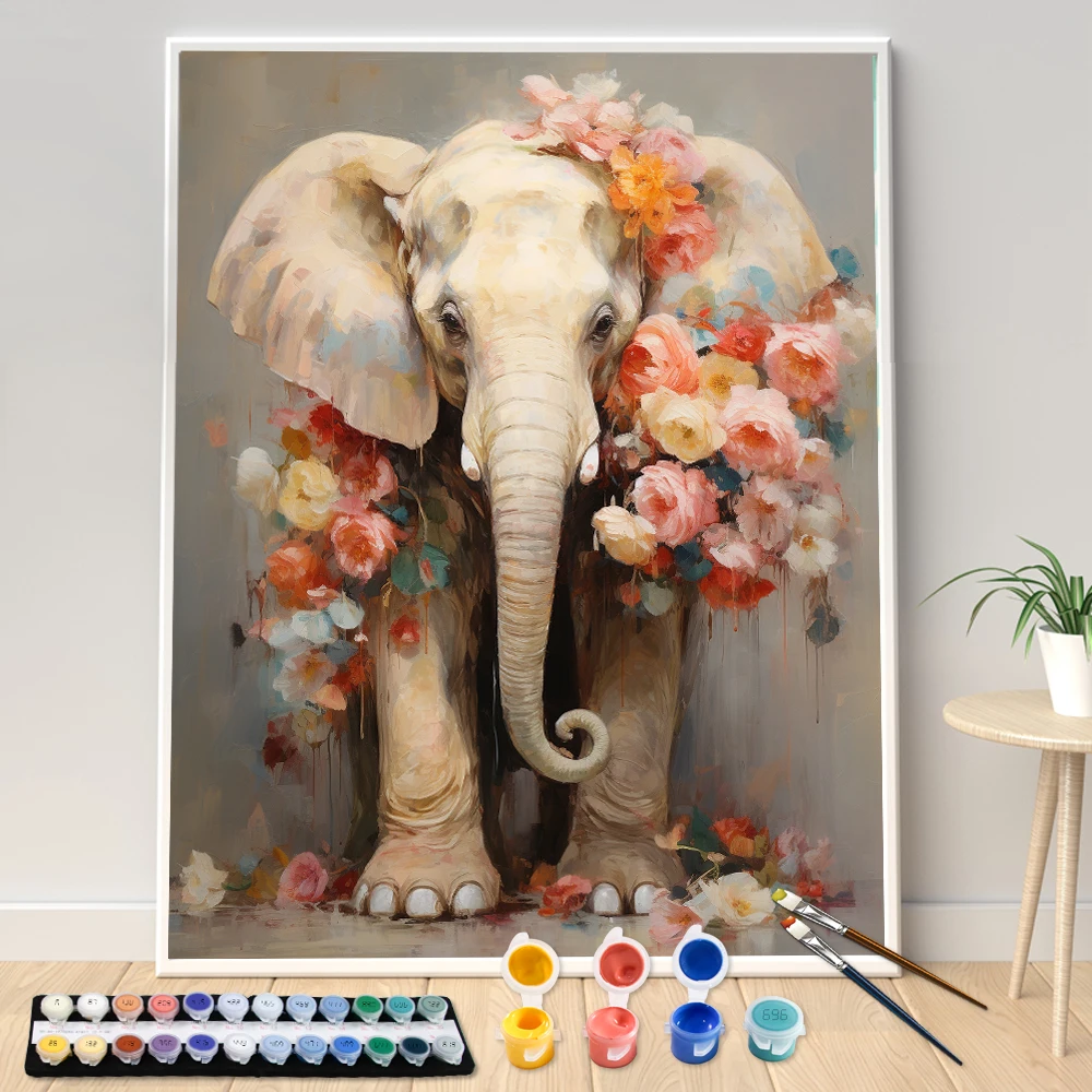 Painting By Numbers Hand Drawn Style Animals Adult Kit Seascape DIY Acrylic Paint Canva Artwork Canva Art Gift Home Decorate
