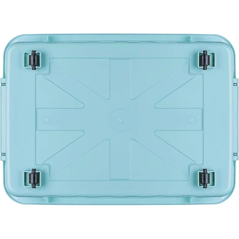 72 Quart Plastic Storage Bin, Stackable and Nestable Storage Boxes with Lids and Secure Latching Buckles, Large Storage