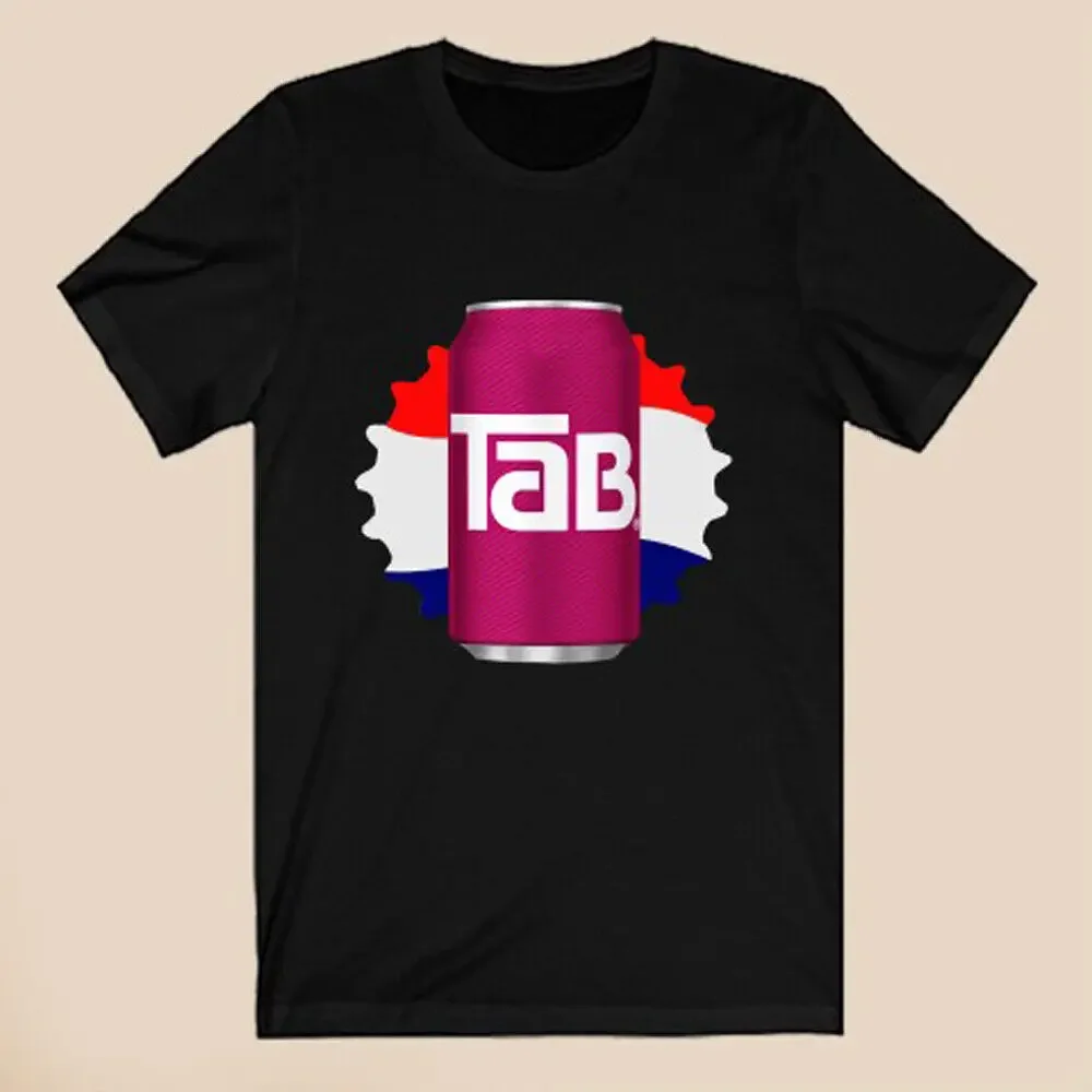 Tab Cola Soft Drink Men's Black T-Shirt Size S-3XL  Tees High Quality 100%Cotton Short Sleeve