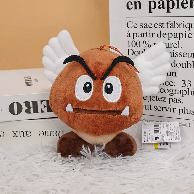 Super Mario Plush Toy Set - 5.5in Closed Mouth Poison Mushroom Angel Wing Open Mushroom & Sleepy Goomba Stuffed Dolls view 3