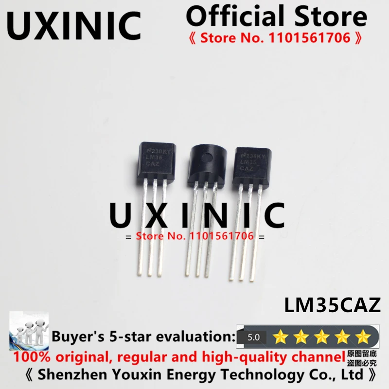 UXINIC 100% 5pcs/LOT  New Imported OriginaI LM35CAZ LM35CAZ/NOPB TO92-3 New Original Ic Chip In Stock