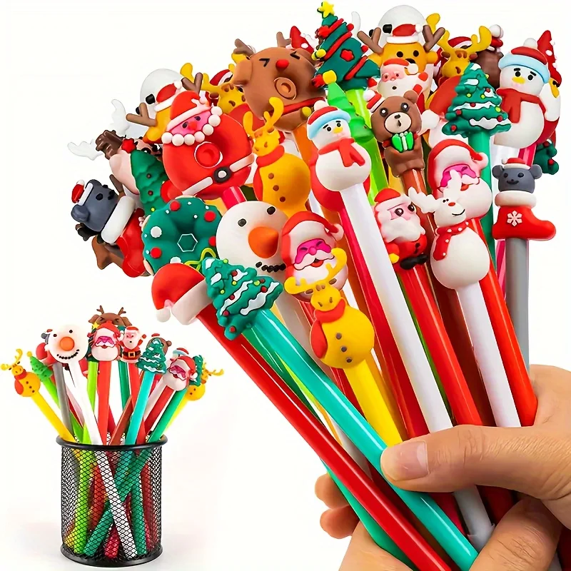 

Christmas Gel Ink Pen Novelty Christmas Neutral Pen 0.5mm Black Gel Ink Christmas Character Stick Pen Christmas Cartoon Gel