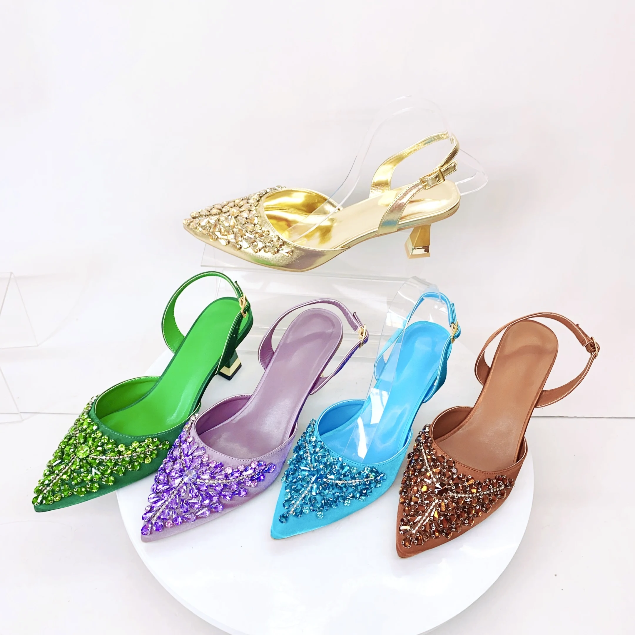 

LNATISNOVA Новые модные дизайнерские босоножки на высоком каблуке с стразами, сиреневые вечерние клатчи с туфлями и сумкой в комплекте для свадьбы